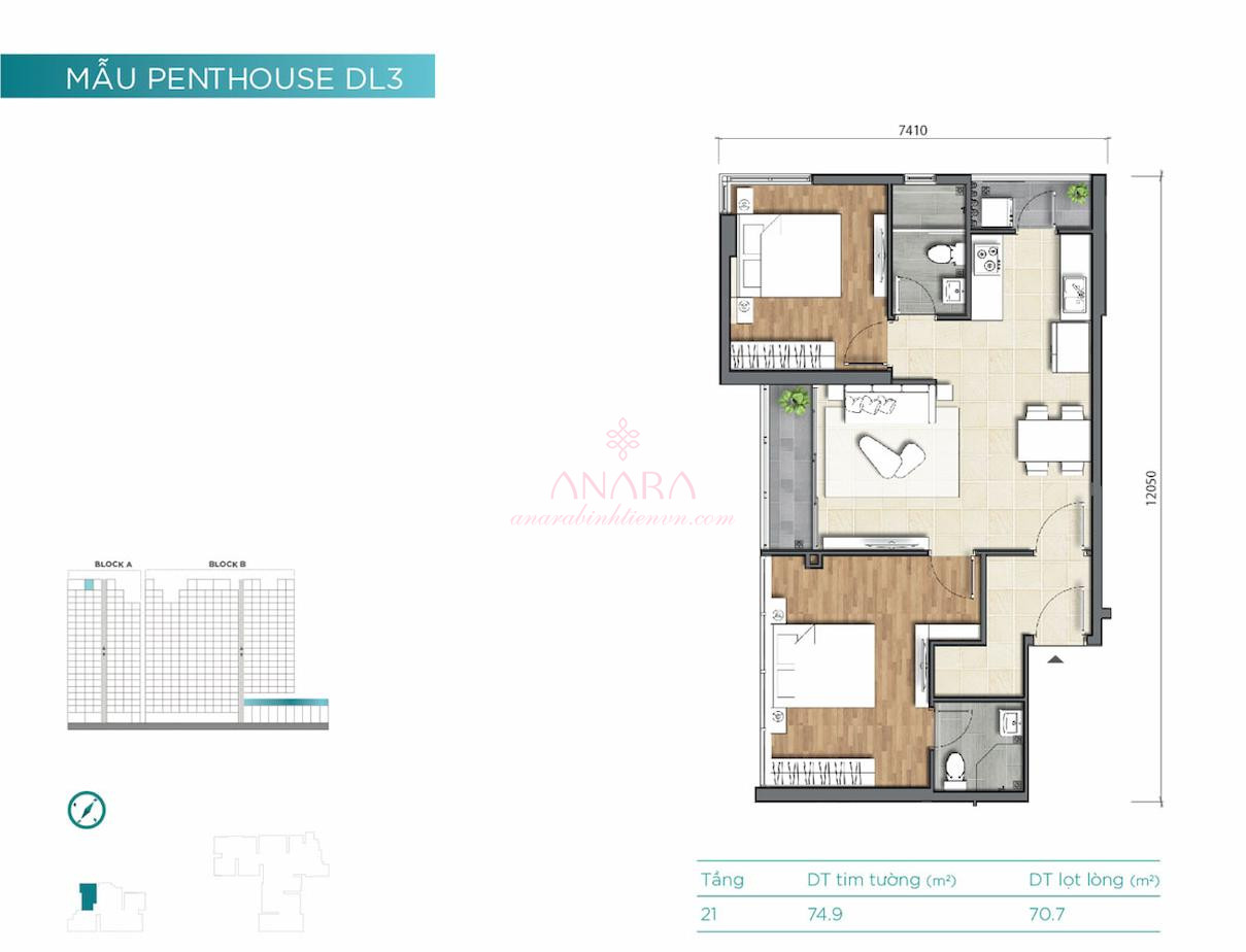 Mặt bằng Penthouse D’Lusso