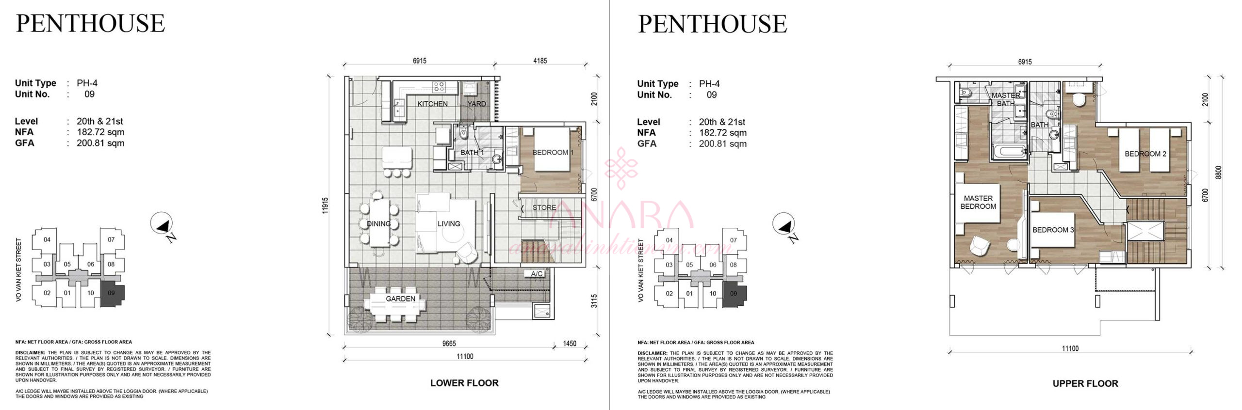 Mặt bằng căn penthouse Zenity Capitaland Quận 1