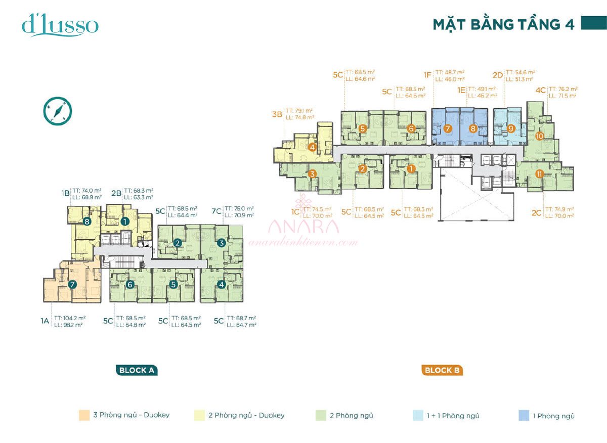 Mặt bằng D’Lusso tầng 1