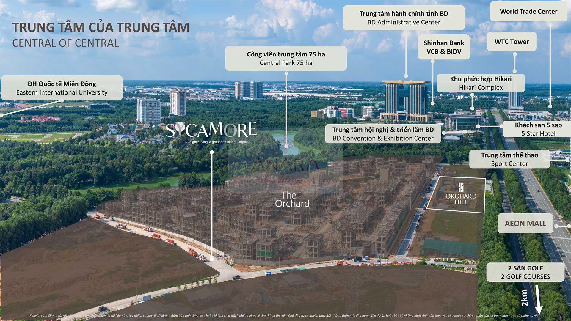 Orchard Hill - Sycamore Bình Dương by CapitaLand nằm ở vị trí lõi trung tâm của Trung Tâm Thành Phố Mới